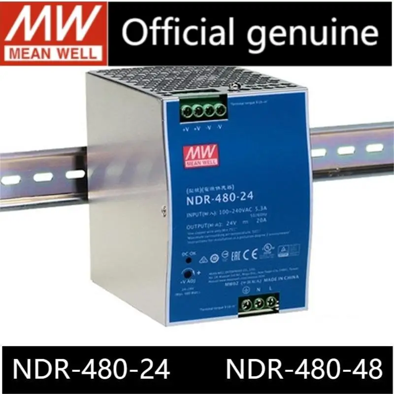 MEAN WELL NDR-480 serie NDR-480-24 NDR-480-48 guida DIN industriale tipo s0W guida DIN industriale a uscita singola