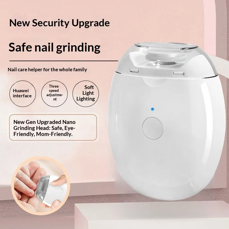 Baby &  Manicure Care: LED Light Electric Nail File, Automatic Polisher & Grinder in Mini Size