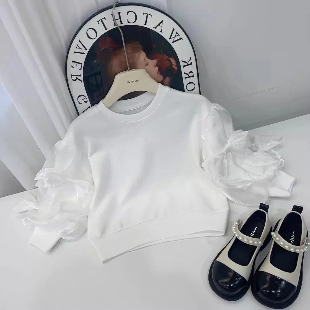 Children's Sets 2025 Girls' Denim 3-Piece Set Korean Style Jacket + Top & Wide Leg Pants Trendy Toddler Autumn Outfit