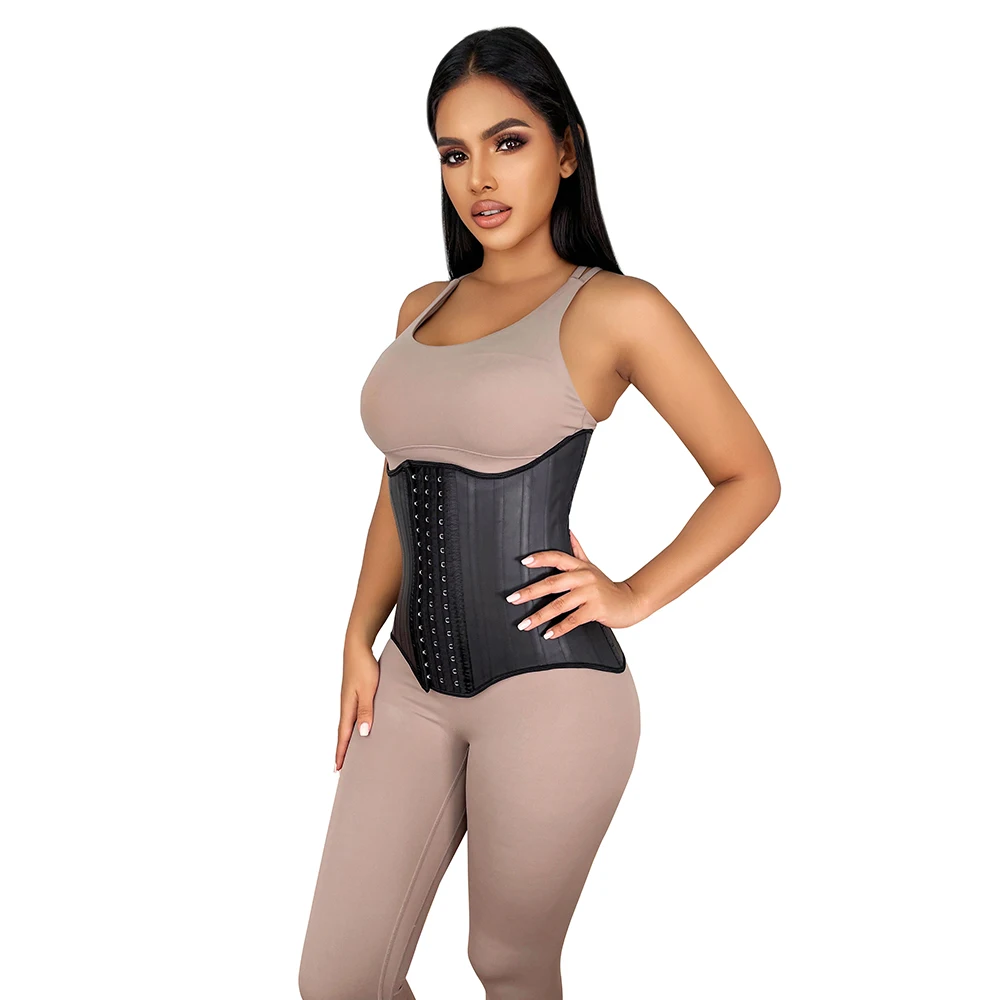 

Latex Waist Trainer Plus Size Corset Shapewear Slimming Belly Women Body Shaper 25 Steel Bones Modeling Strap Belt Girdle