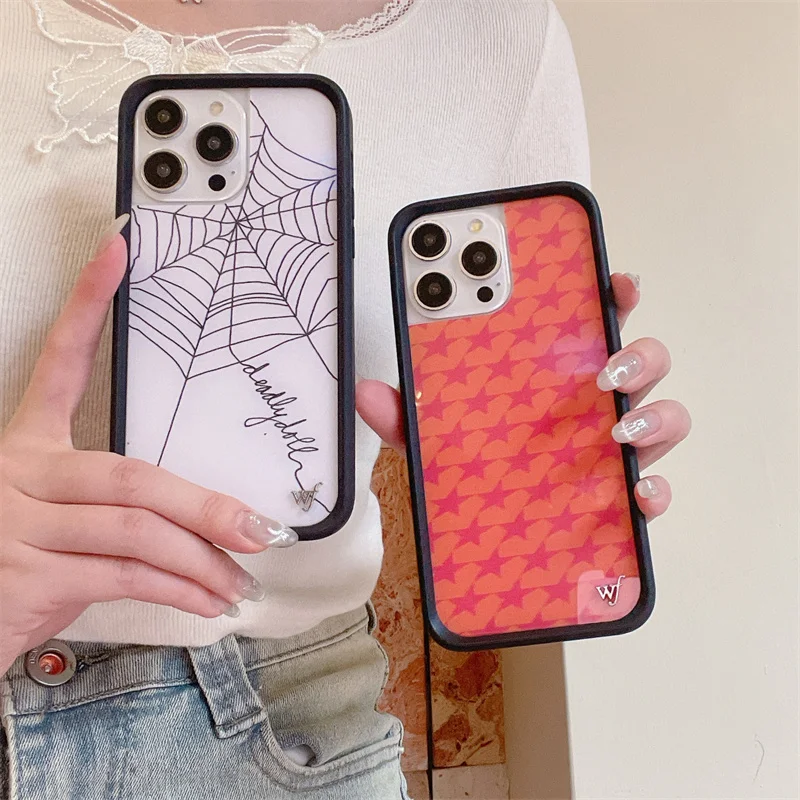 Wildflower 3D web English Skull Head Phone Case for iPhone 16 15