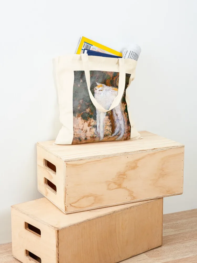 Pierre Bonnard - The White Cat Tote Bag shoping bag cute tote bag Women's beach bags eco folding