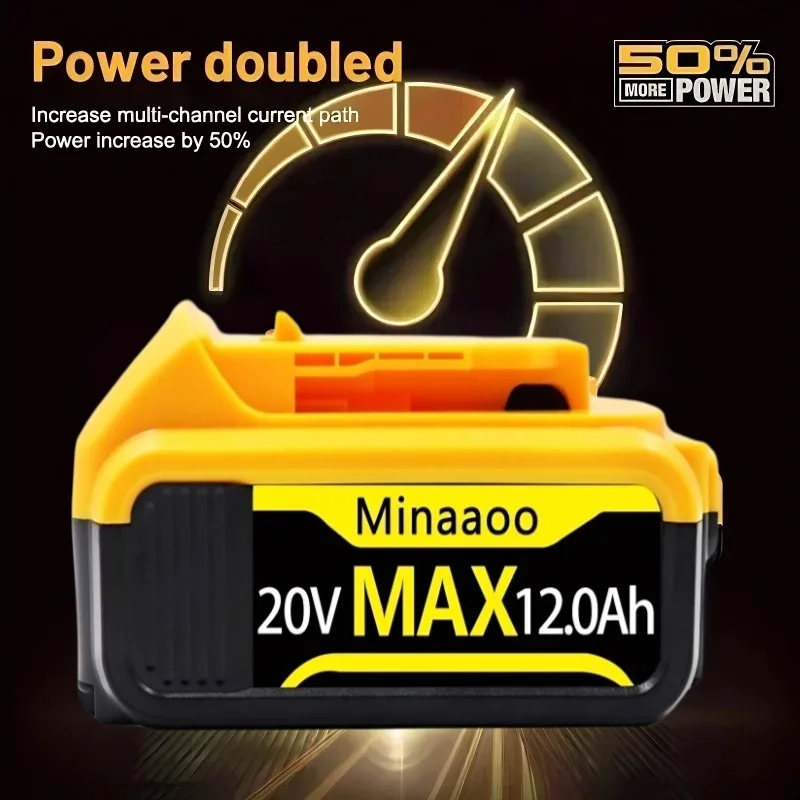 Suitable for DeWalt 12Ah 20V Battery Replacement DCB184 DCB200 DCF892 DCF845 DCF850 DCF911 DCD800 DCD805 Tool Battery🔋12000mAh