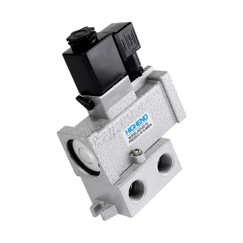 K23JD Large Flow Two-position Three-way Pneumatic Reversing Valve Pneumatic Solenoid Valve Cut-off Valve DC24V AC220V