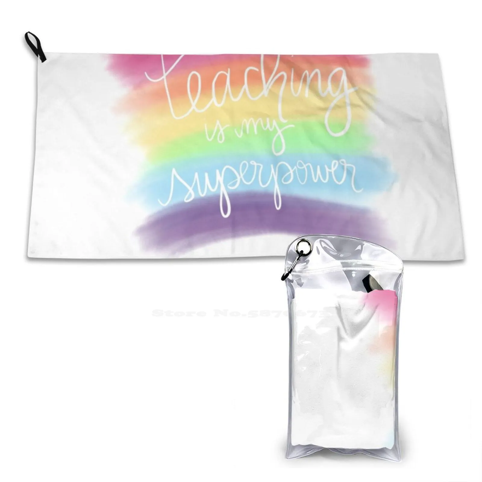 Teaching Is My Superpower Soft Towel Quick Dry Beach Towel Teaching Superpower Teacher