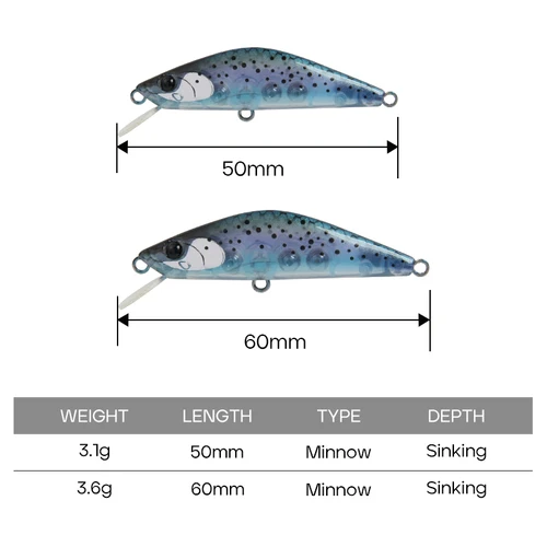 Imagen 2 del producto LETOYO 3,1g/3,6g señuelo de pececillo hundido Mini cebos de pececillo duro tembloroso lanzamiento estable capa de natación completa señuelos de trucha