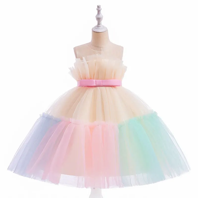 2026 Fashion Princess Dress for Girls Sleeveless Lace Kids Girls Prom Dress Summer Children Girls Party Dress 1-5 Y