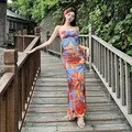 

2026 New Resort Style Sexy Bandeau Tie Strap Dress for Women - Elegant, Slim-Fit and Bodycon Long Dress for Beach Vacations