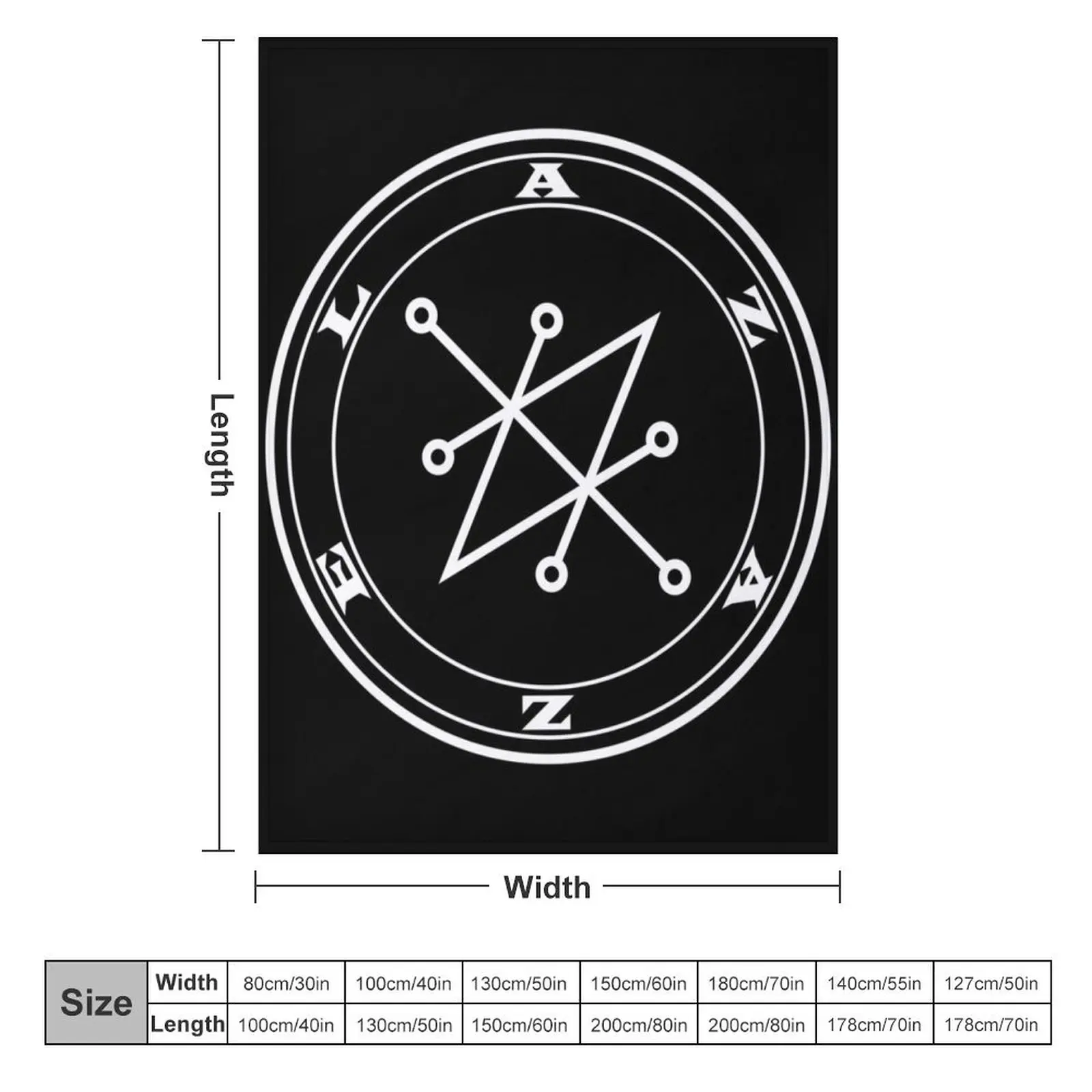 Azazel demon white Sigil occult Magick Seal Throw Blanket Sofa Throw decorative Giant Sofa Soft Plaid Blankets