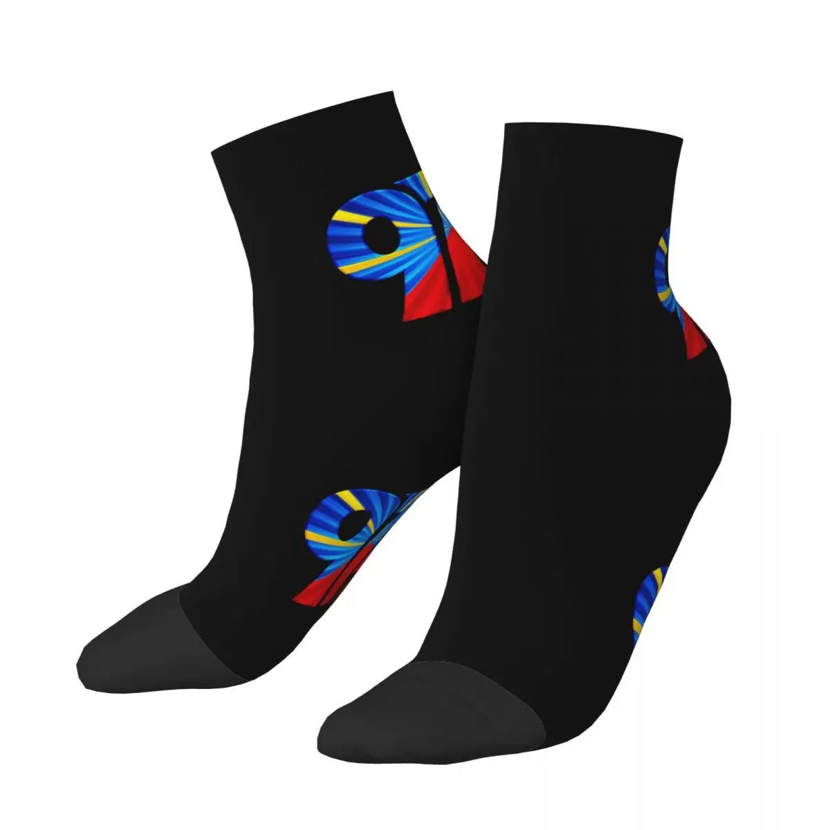 Cute Men's 974 Reunion Island Logo Dress Socks Unisex Breathbale Warm 3D Printed Reunionese Proud Crew Socks