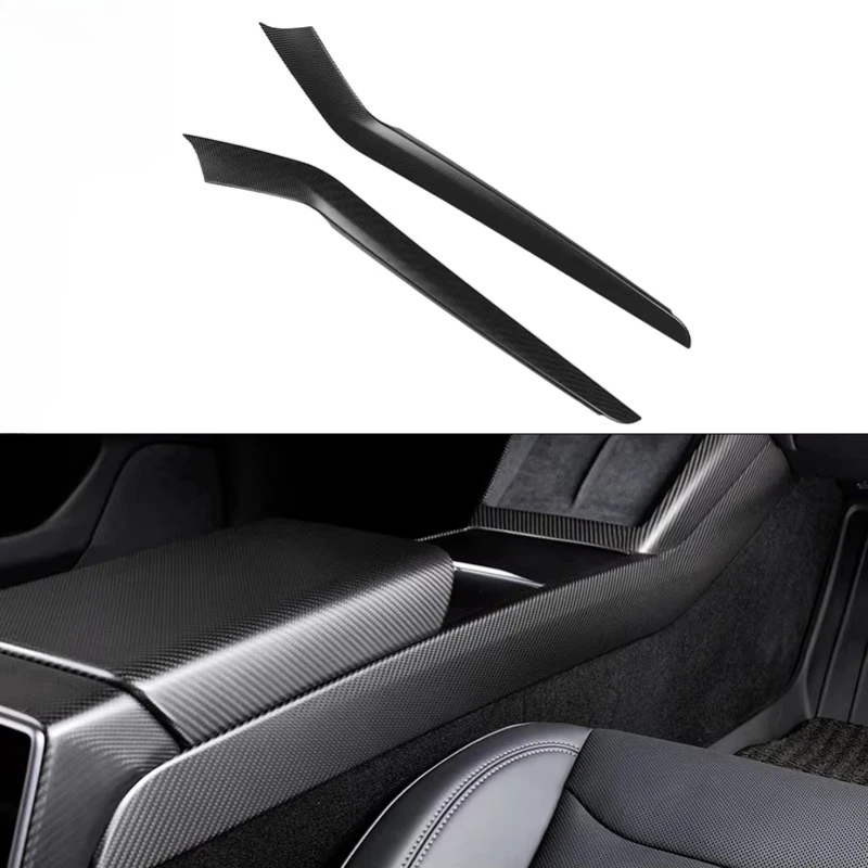 

For Model 3 Highland 2023+ Center Console Side Panel Trim Dry Carbon Fiber Accessories Interior Strip