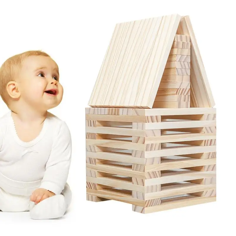 Juego de bloques de construcción de madera, bloques apilables de madera ligeros, bloques de construcción ensamblados seguros, juguetes de aprendizaje Montessori para niños, regalos