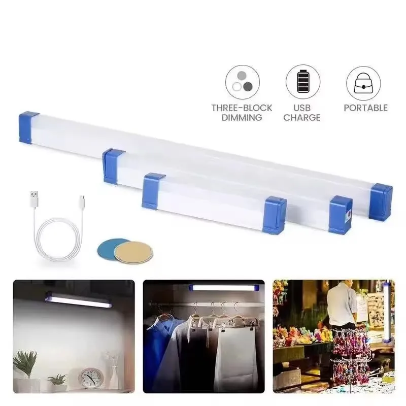 LED Rechargeable Tube Camping Light Magnetic Suspension Portable Light Bulb for Emergency,Night Market,Outdoor Lighting