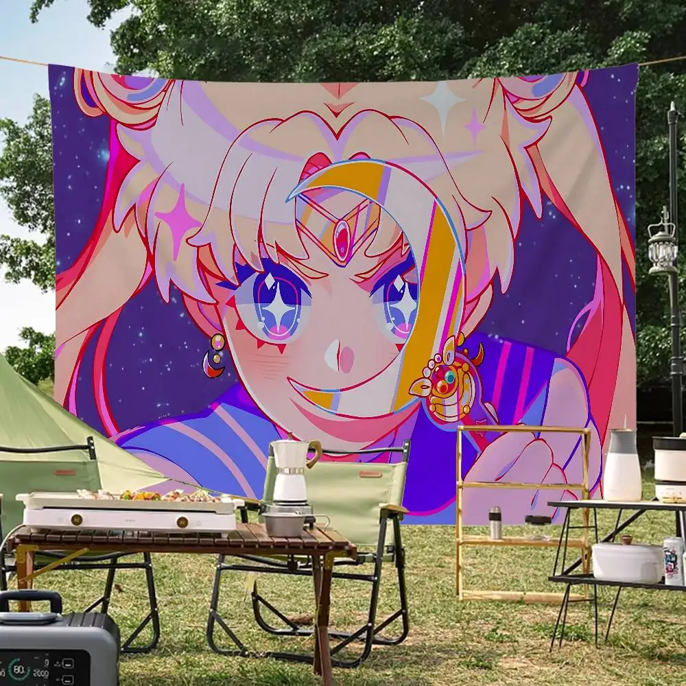 Magical Girl Anime S-Sailor M-Moon Printed Large Flag Art Science Fiction Room Home Decor Decor Banner