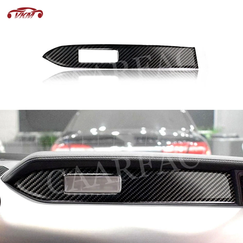 

Carbon Fiber Car Passenger seat Dashboard Decoration Strip Trim Sticker For Ford Mustang 2015 2016 2017 LHD Car Styling