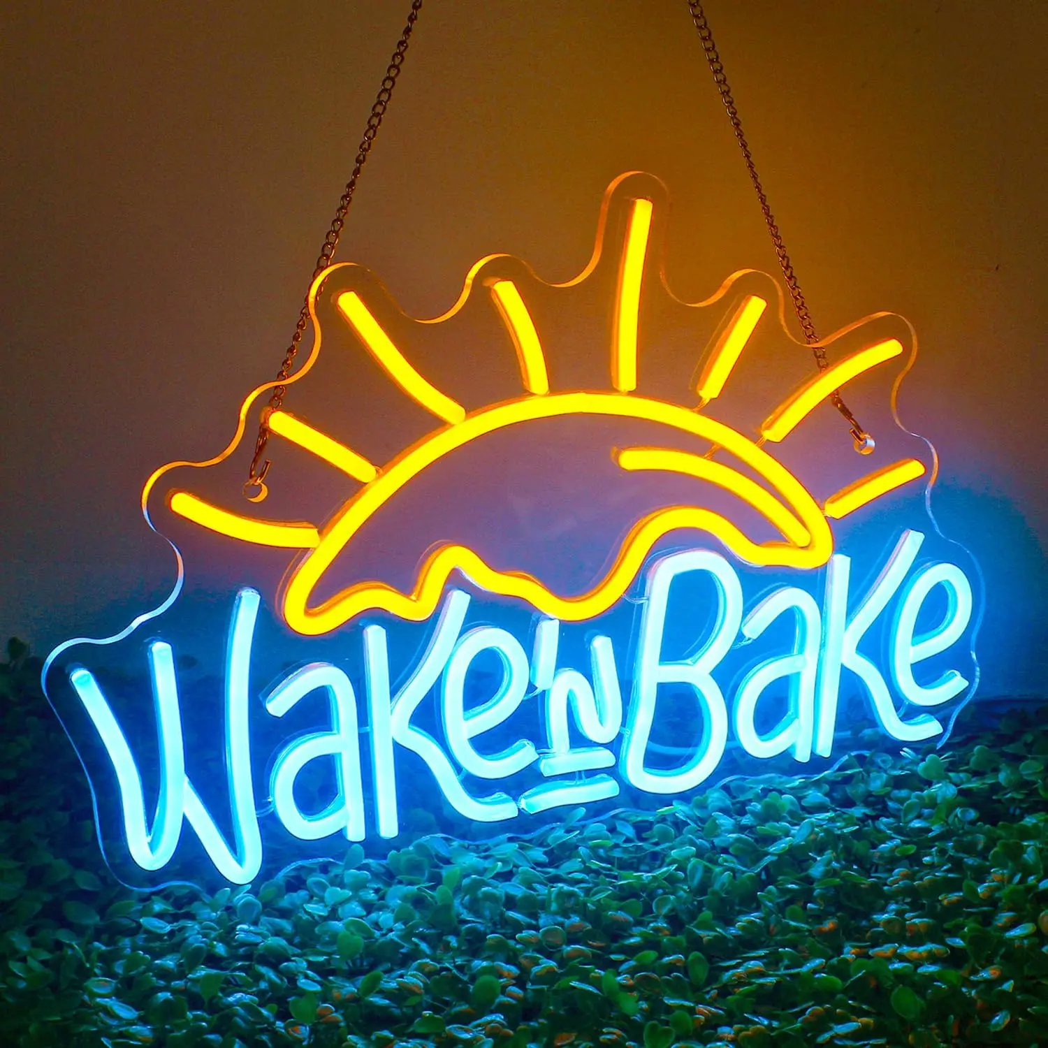 

Wake in Bake Neon Sign Coffee Bar Neon Lights for Bedroom Home Kitchen Restaurant Shops Cafes Dessert House Party Wall Decor