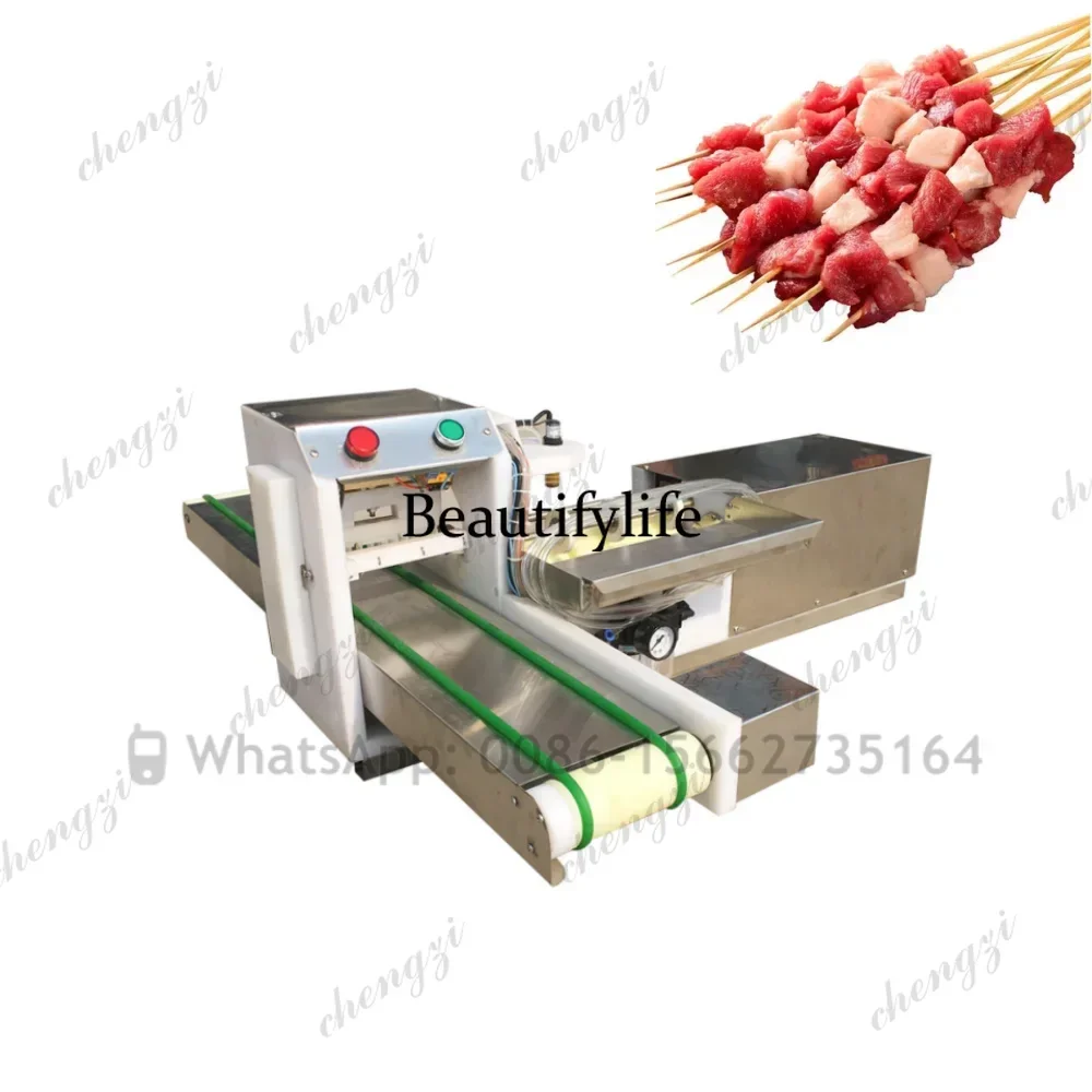 Automatic Satay Meat Skewer Machine Toothpick Kebab Mutton Beef Pork Chicken Meat Skewer Making Machine