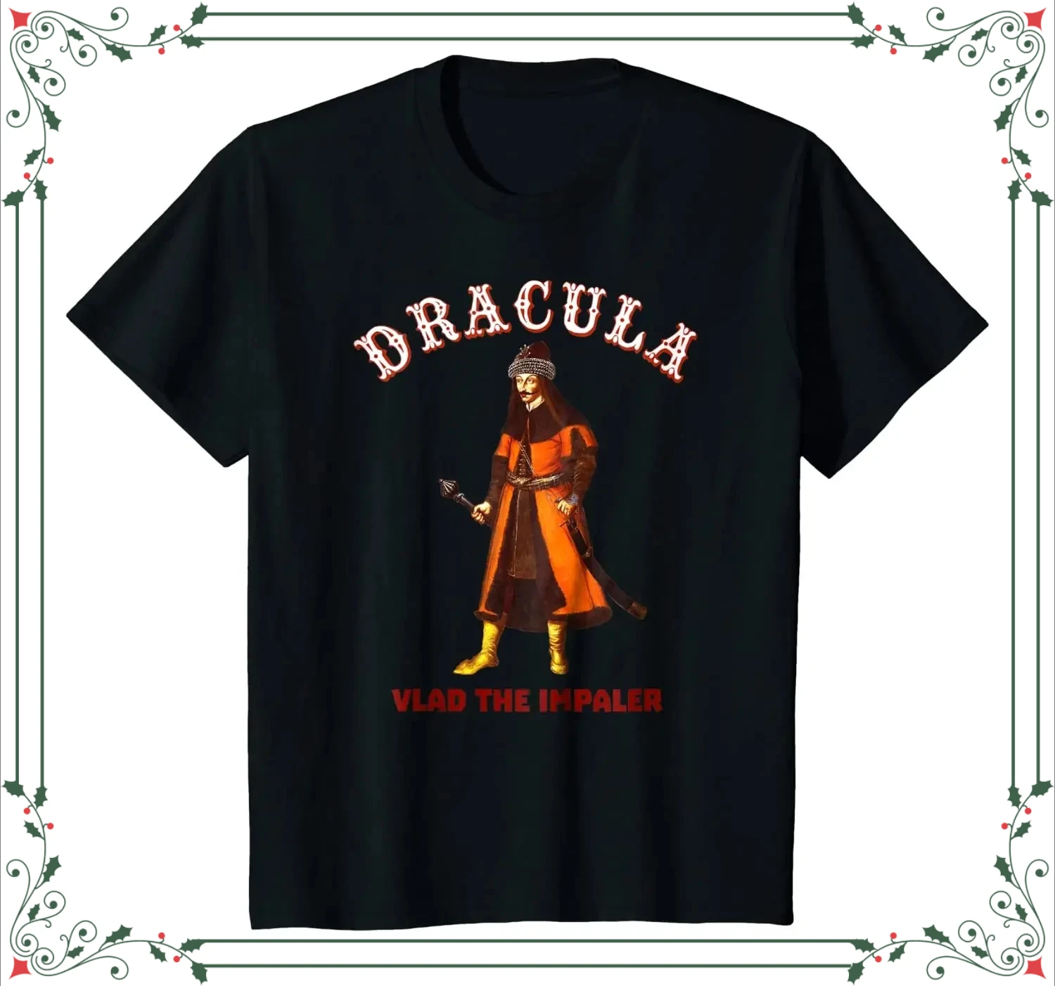 Vlad The Impaler Vlad Dracula Portrait T-Shirt 100% Cotton O-Neck Summer Short Sleeve Casual Mens T-shirt Size S-3XL
