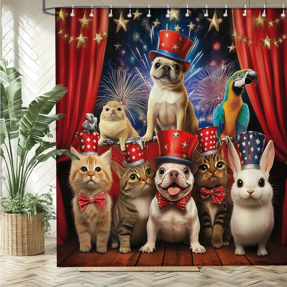 

Cartoon cute American dog pattern Shower Curtain Bath Curtain Printing Bathroom Curtains for Home decoration curtain