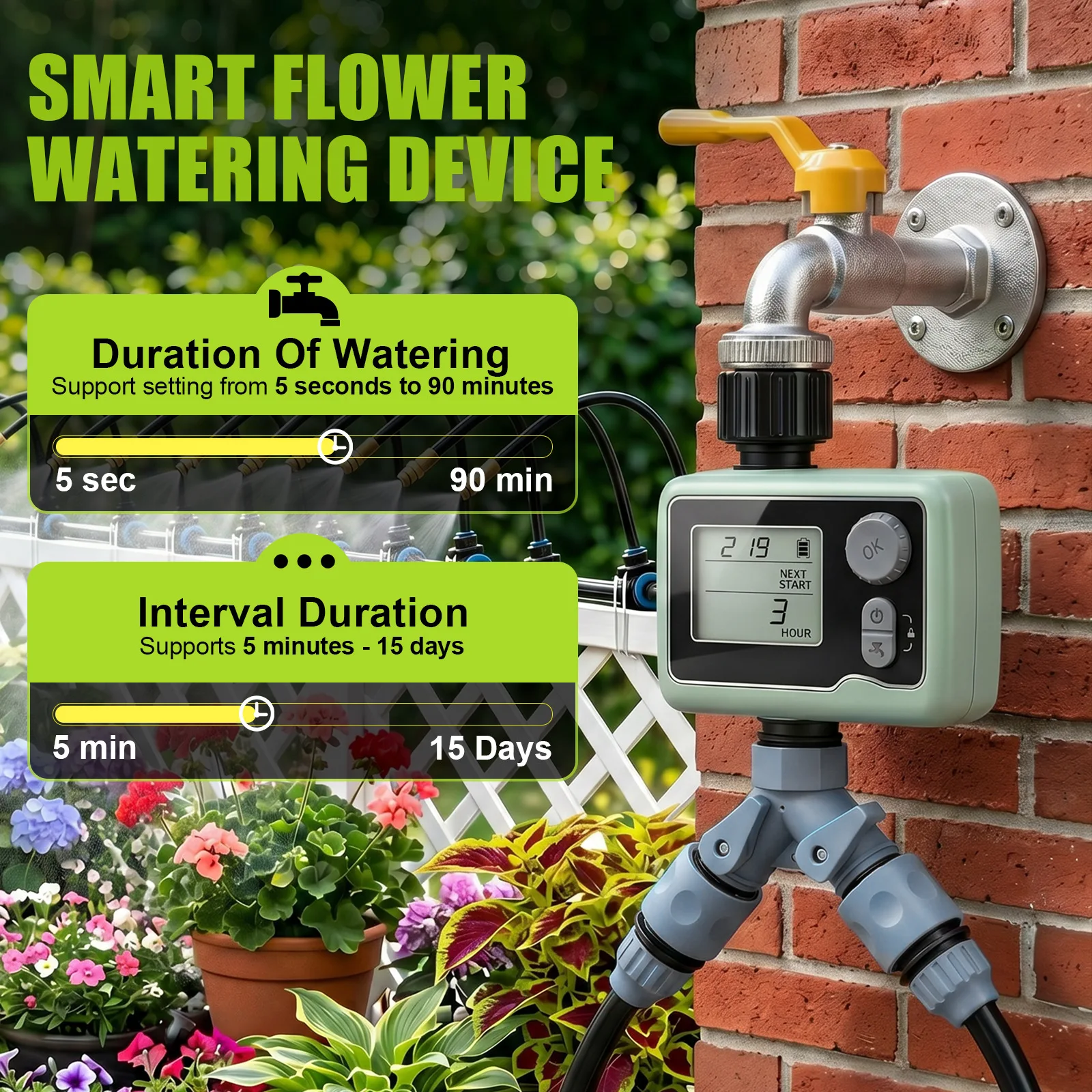 Smart garden automatic watering device gardening timer irrigator equipment outdoor automatic watering device home timer
