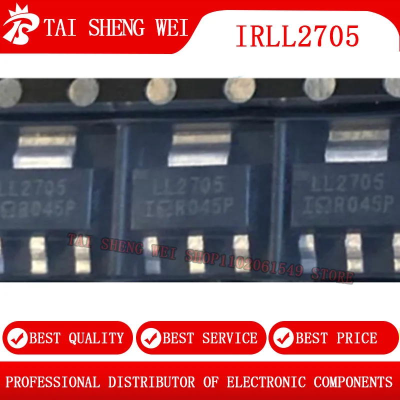 

10 шт. LL2705 IRLL2705TRPBF IRLL2705 SOT-223 IRLL2705TR 2705 SOT223 3,8 А 55 В МОП-транзистор в наличии