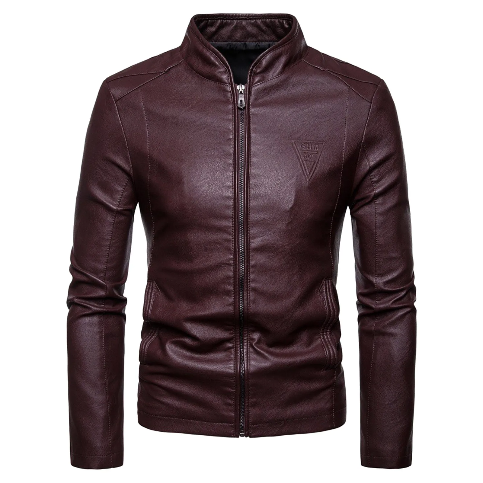 

Fashion Men Autumn Winter Warm Casual Leather Zipper Long Sleeve Jacket Coat Top Men Biker Racing Leather Street Outerwear Coat