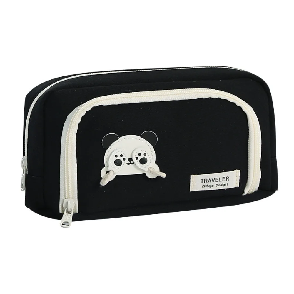 Imagem -02 - Bolsa de Lápis Estético Estilo Coreano Desktop Storage Box Dançando Panda Caneta Engraçada Organizador do Escritório