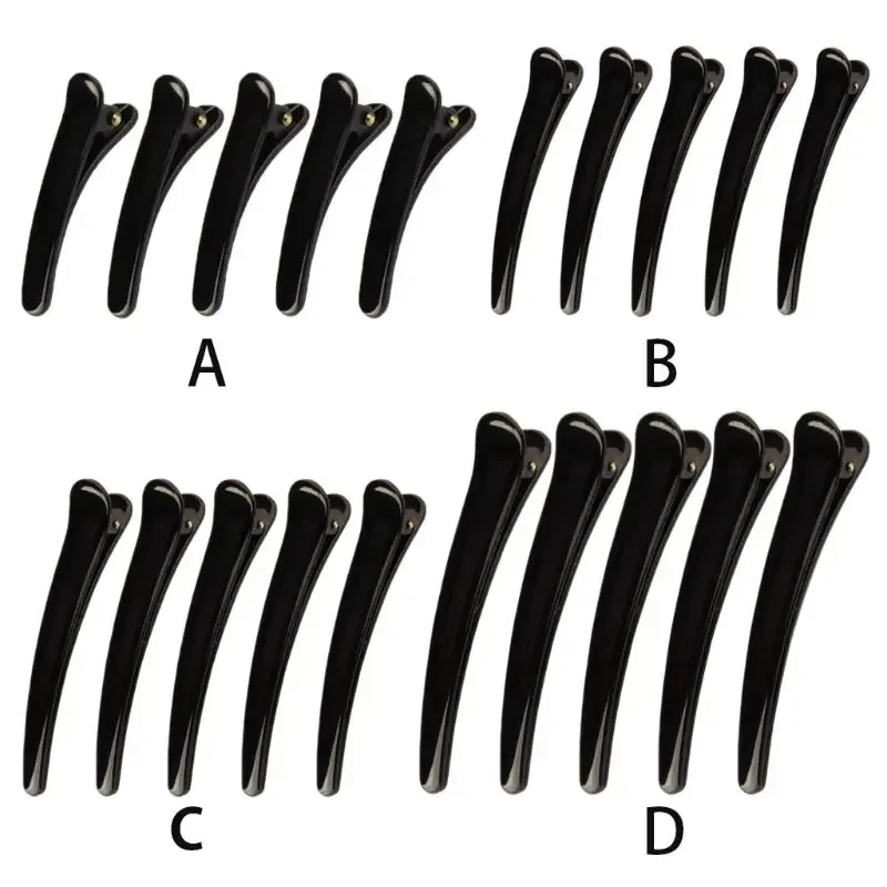 Black Plastic Single Prong Hair Clip for Professional Use