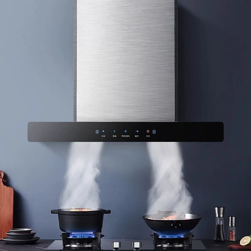 주방용 스마트 연기 추출기 후드, T자형 레인지 후드, 밥솥 굴뚝 배기 레인지 후드, 700mm