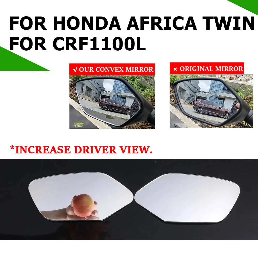 

For Honda CRF1100L Africa Twin CRF 1100 L CRF1100 L Accessories Increase Driver Vision Rearview Mirrors Convex Mirror View Lens