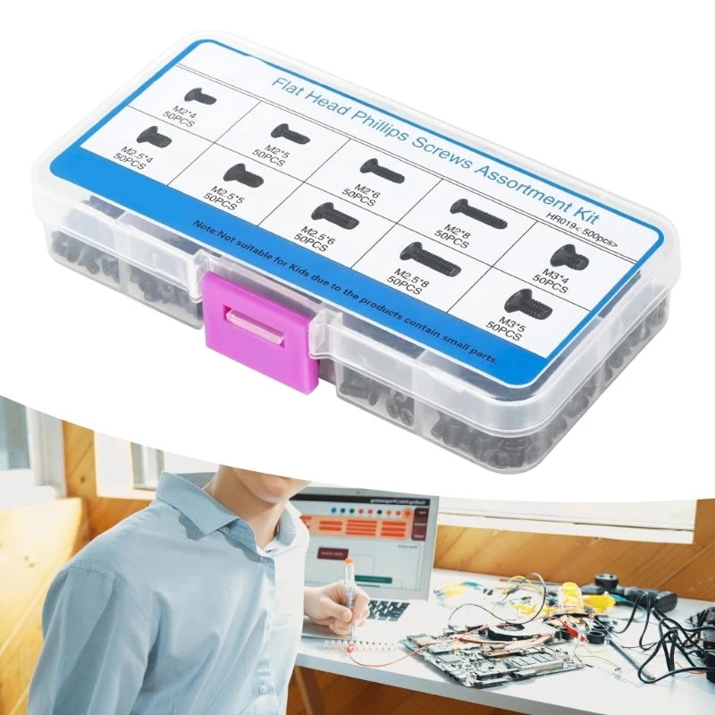 

500Pcs Universal Laptop Screw Metal Alloy Fasteners For Computer Hardware Maintenance And DIY Repairs 831F