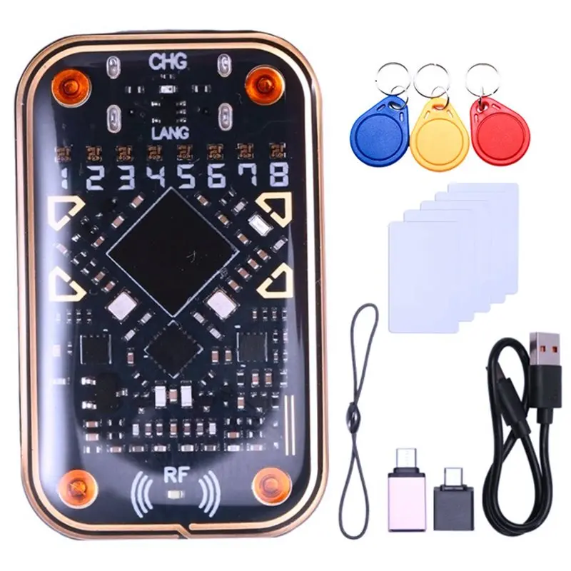 

B63B-Chameleon Ultra V2.0 RFID Смарт-чип-эмулятор 125 кГц 13,56 МГц Декодирование карт NFC Дубликатор 3X UID-ключ + 5X CUID-карта