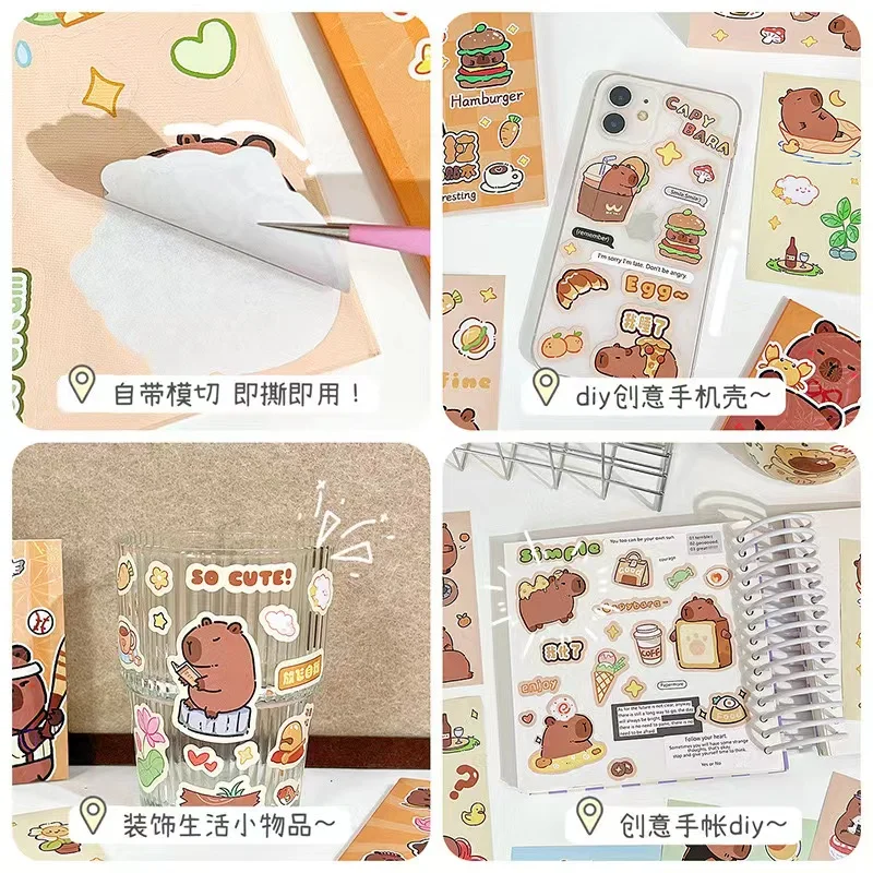 Kawaii stationery cute Capybara stickers School supplies Diary Decoration scrapbooking supplies journal pack sticker