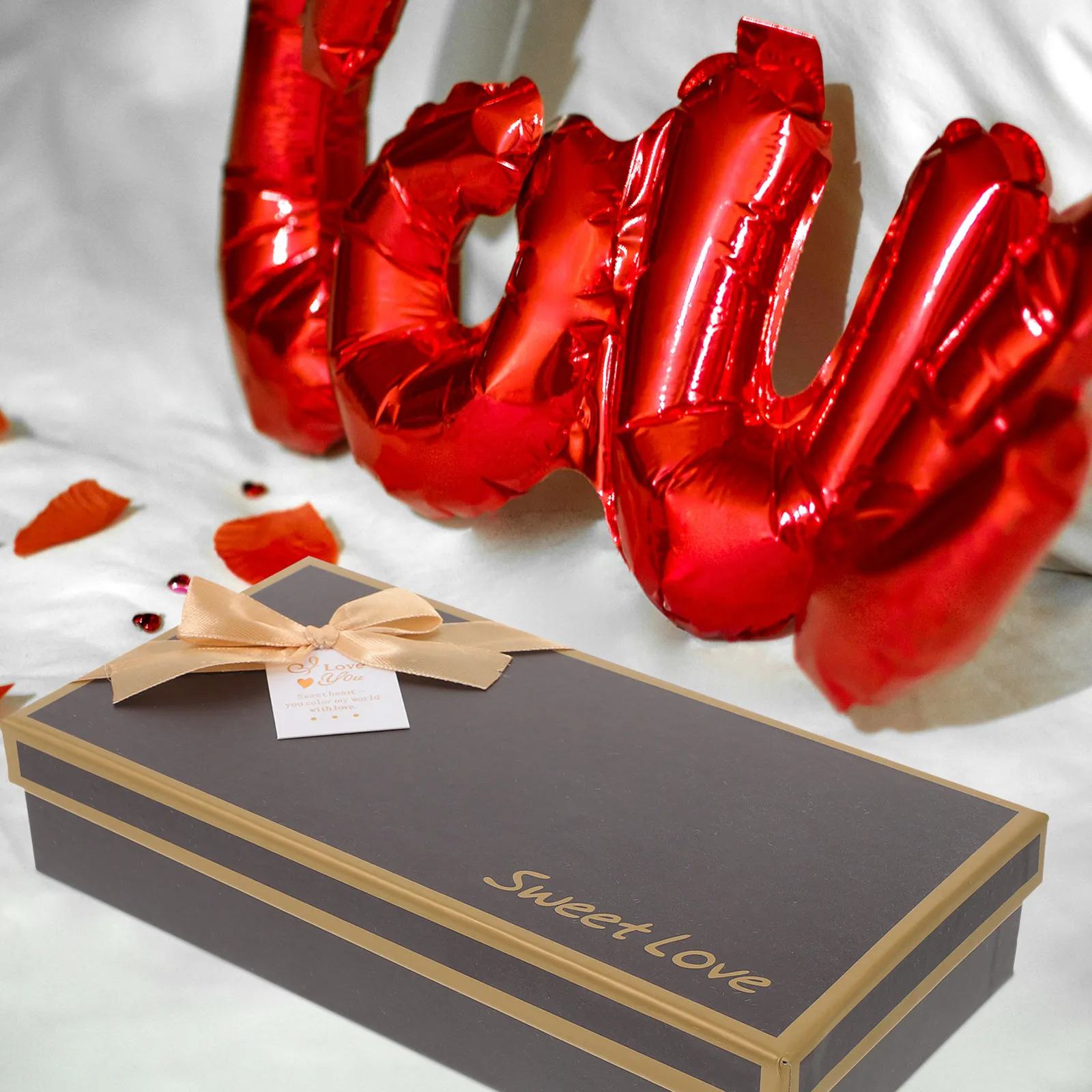 

Rose Flower Bath Soap Gift Box Red 22.8*11.6*4.5Cm Gradient Bear Decor Valentine Mother'S Day Wedding Birthday Gift