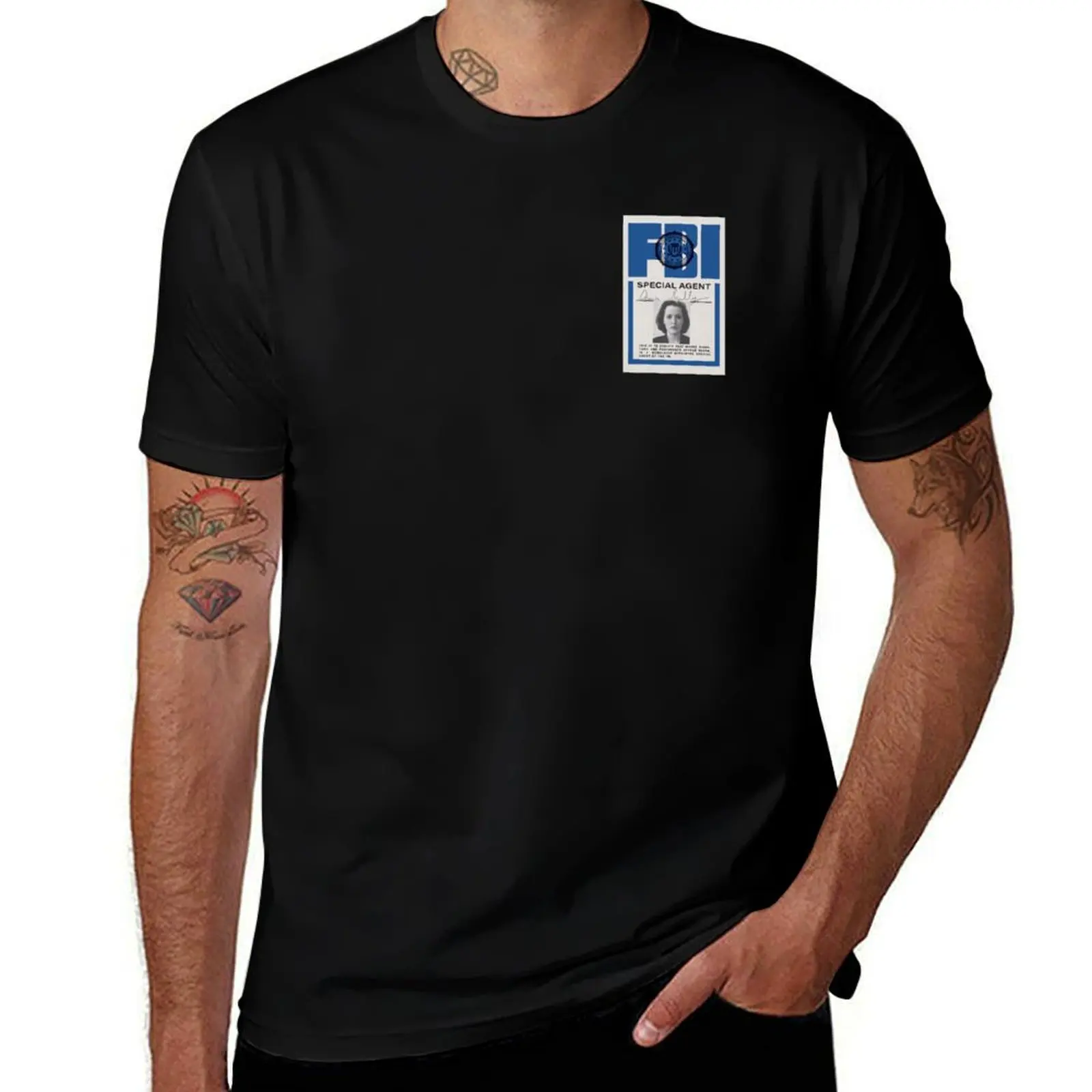

Dana Scully FBI Badge - X-Files T-Shirt man t shirt cotton high quality funny t shirts dark humor T-shirt