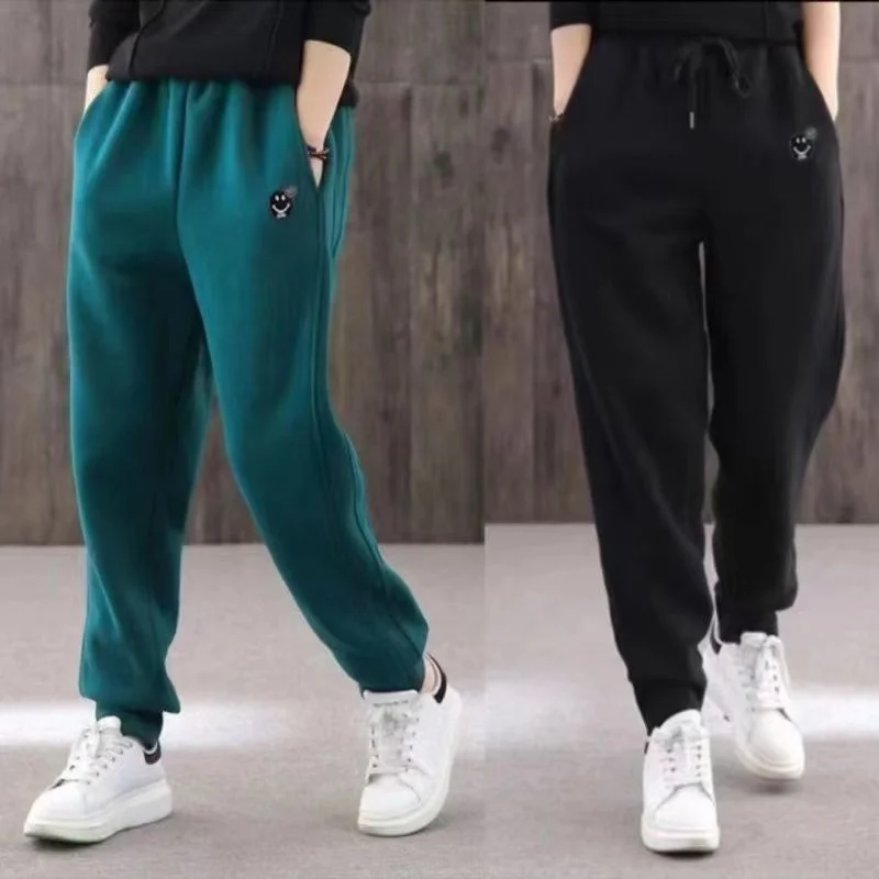 Foreign Trade Export Cotton Loose Sweatpants 2022 Autumn and Winter Plus Fleece Thick Casual Pants Pants Women