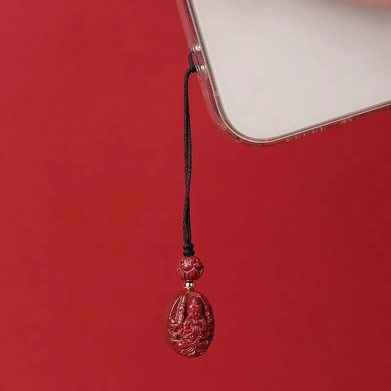 Small Gift Purple Gold Sand Cinnabar Pendant for Male and Female Zodiac Guardians, Mobile Phone Chain, Keychain, Pendant