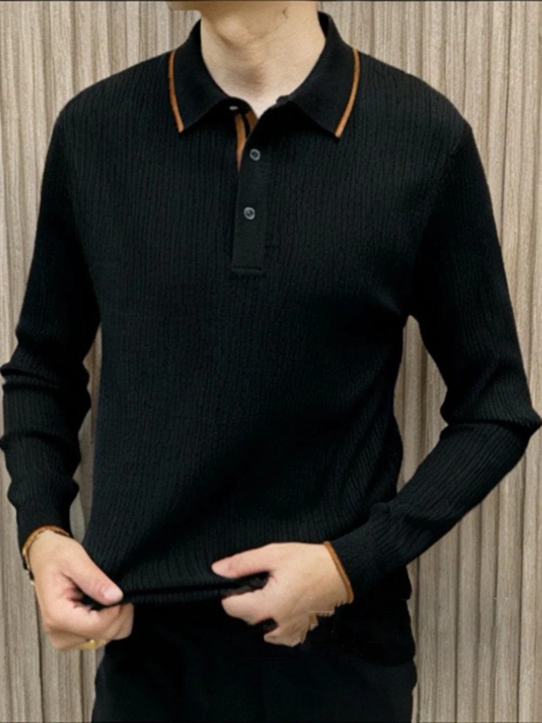 

Мужской вязаный свитер на осень-зиму, повседневный, свободного кроя, теплый, для деловых поездок, с отложным воротником...