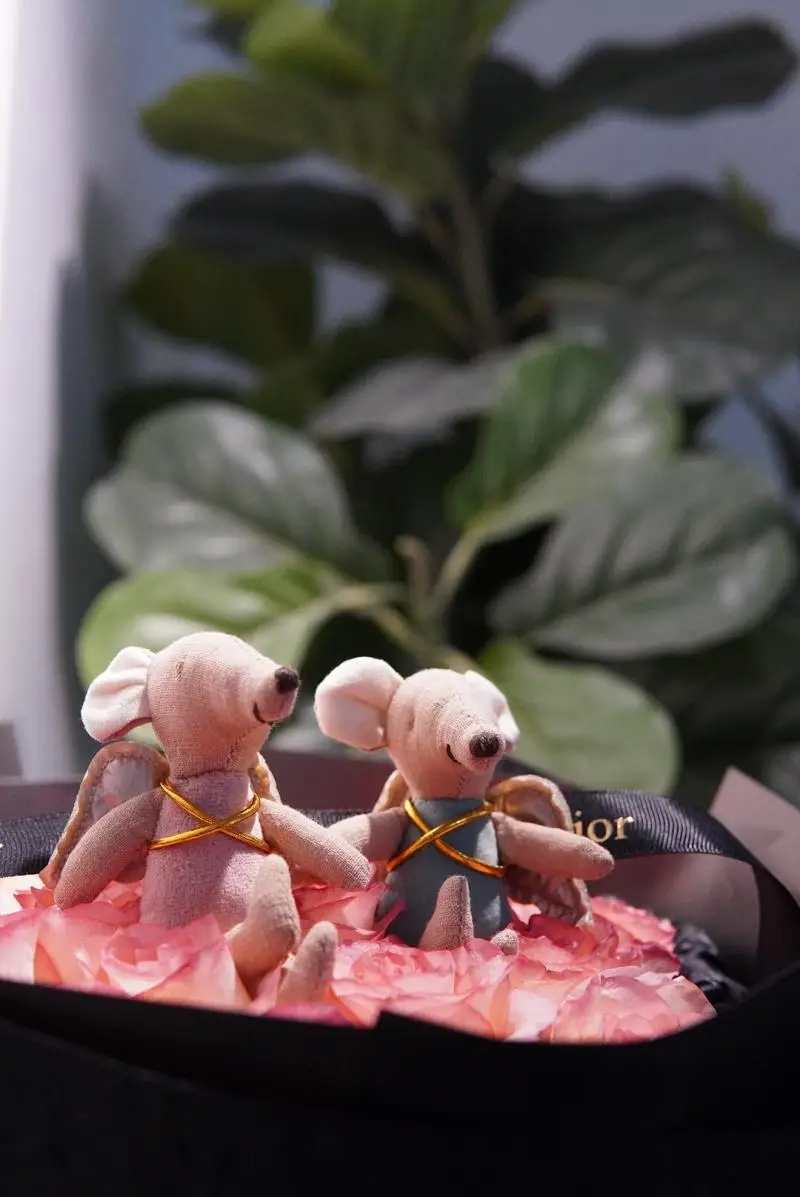Dänische Stoff-Mauspuppe Niedliche Engelsflügel-Mauspuppe Sternzeichen-Geschenk Stoffpuppe Dekoartikel – Detail 6