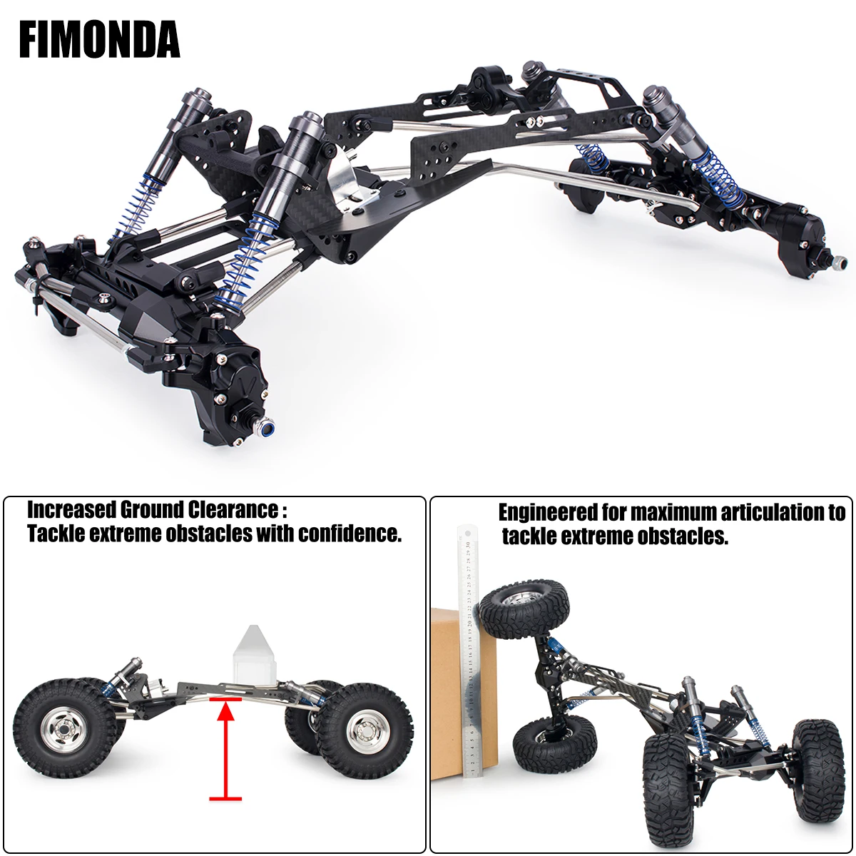 

Комплект шасси LCG из углеродного волокна FX1 — обновление с высоким распродаже и производительностью с коробкой передач и амортизаторами для 1/10 RC Crawler & Cheater Rigs