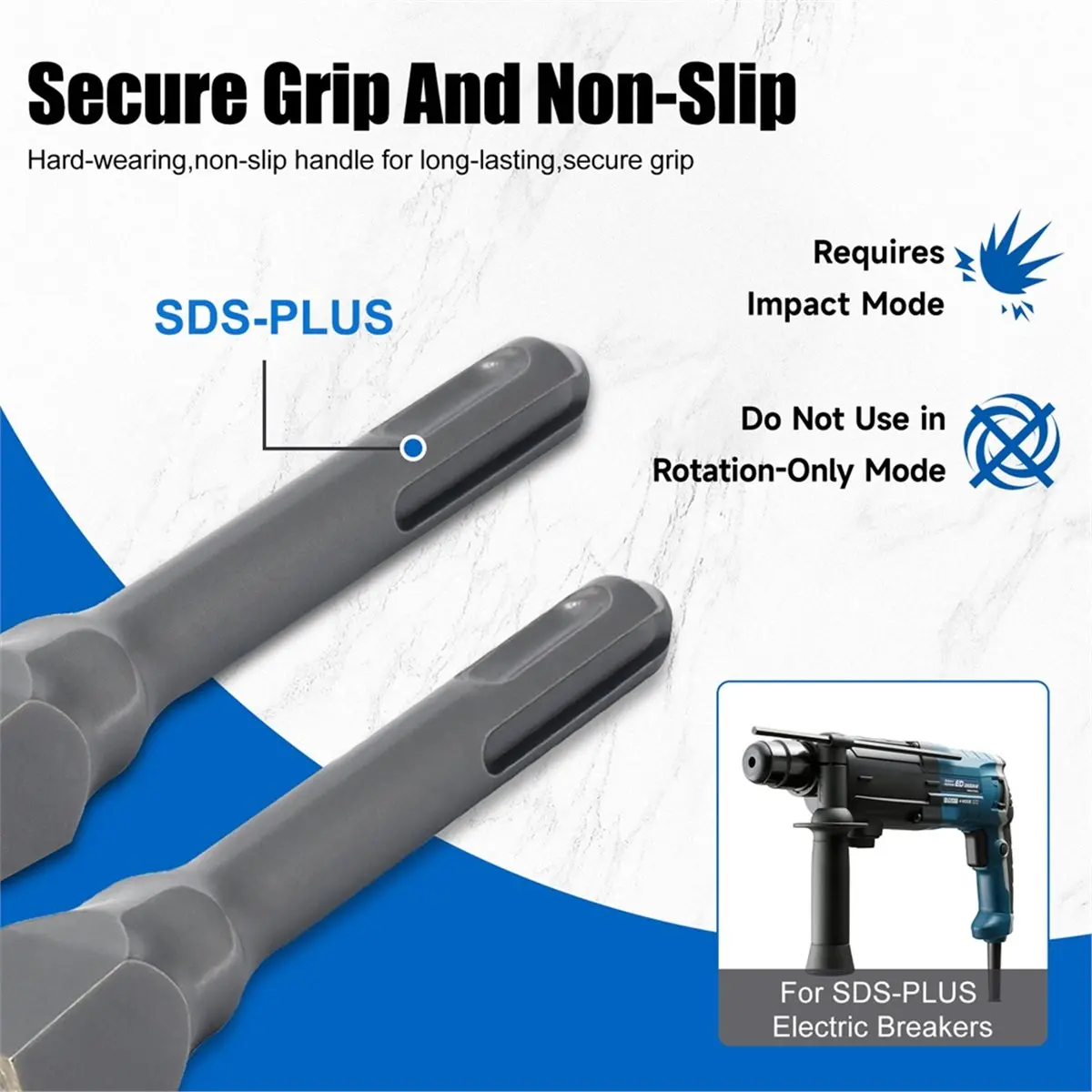 Herramienta Multiusos para Mini SDS-plus: Buje de Concreto para Cabezal de Desgarrado y Preparación - Compacto, de 4 Dientes, Forjado de una Pieza