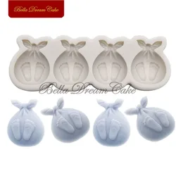 3D Baby Foot&Bag Silicone Mold Fondant Chocolate Cake Molds Cake Decorating Tools DIY Handmade Soap Mould Kitchen Bakeware