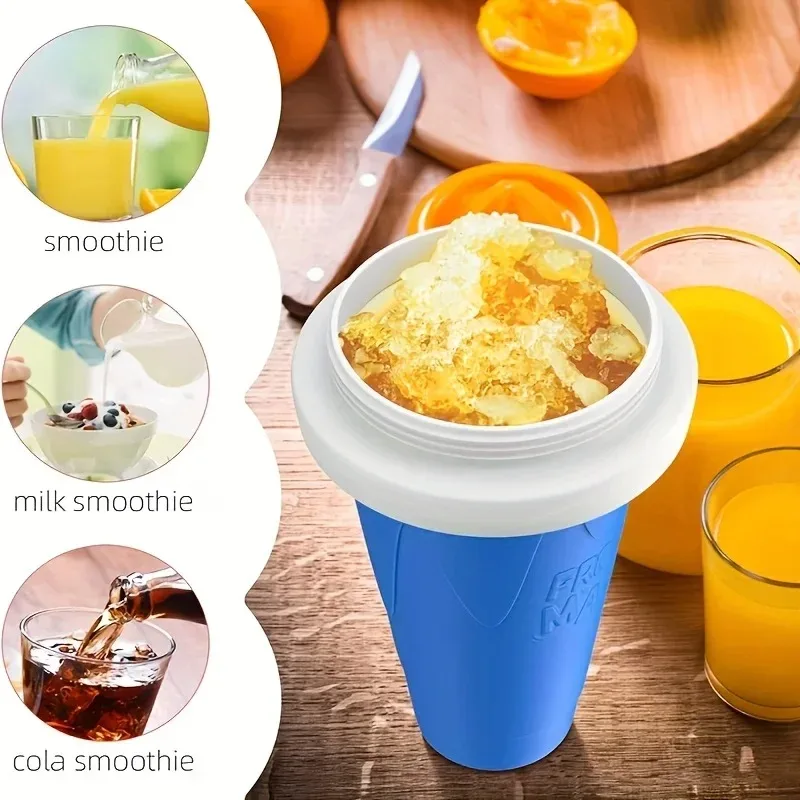 Taza de batido casera, máquina para hacer helados, taza exprimidora de silicona congelada rápida, tazas de granizado para batidos DIY, botellas para batidos