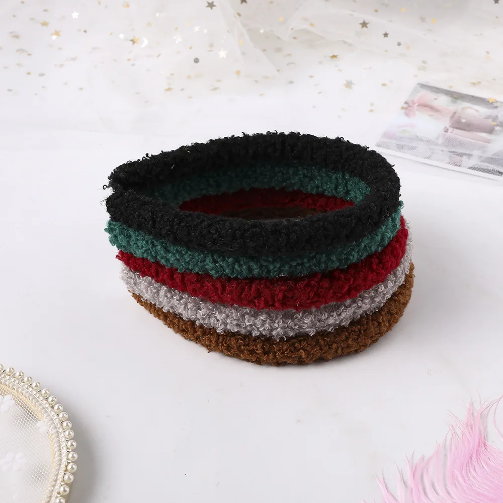 Autumn and Winter New Candy Color Teddy Curly Lamb Hair Hoop Simple Plastic Headband Hair Accessories Wholesale