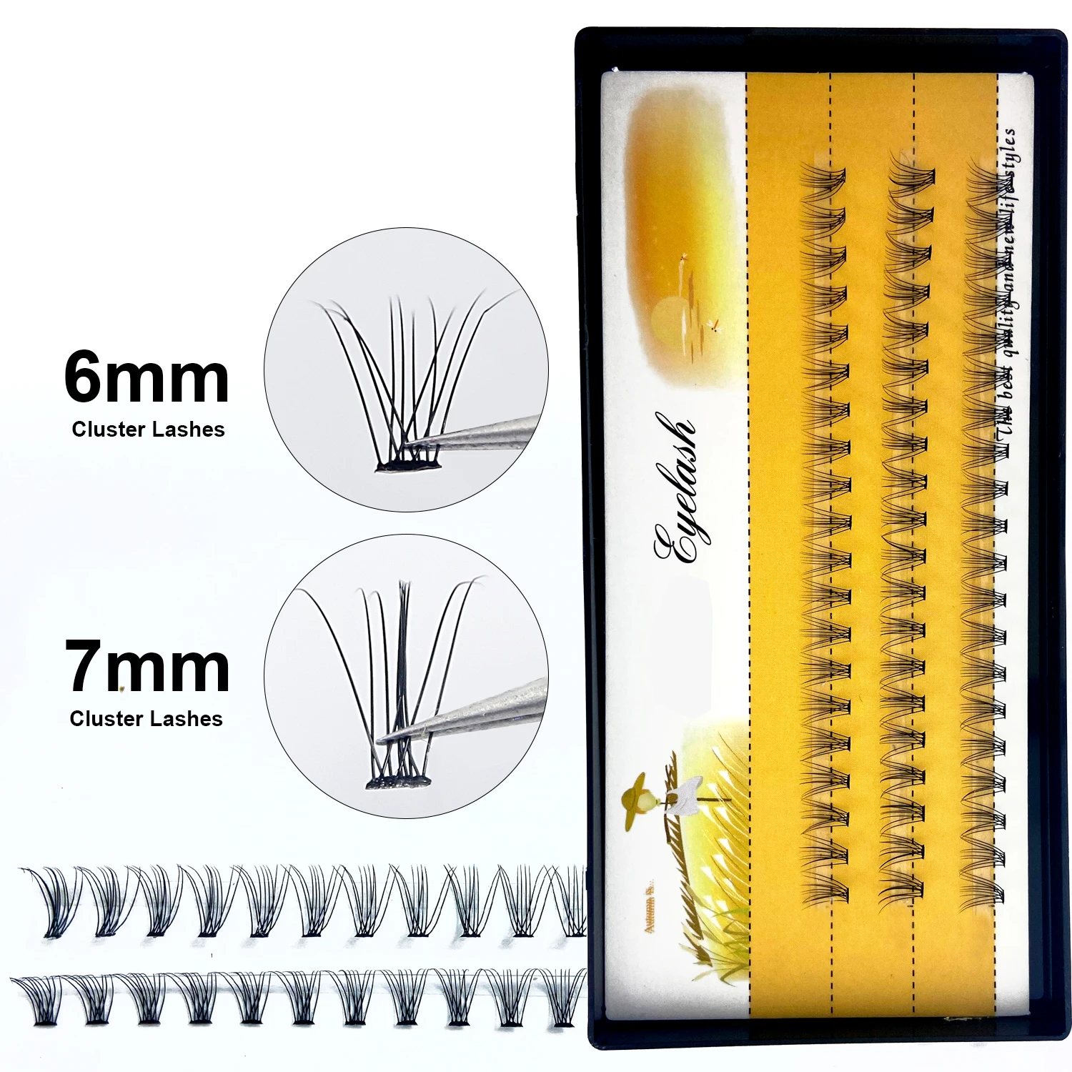 10D Lash Cluster Vendor 6-16mm Individual False Eyelashes Wispy Natural DIY Cluster Lashes Makeup