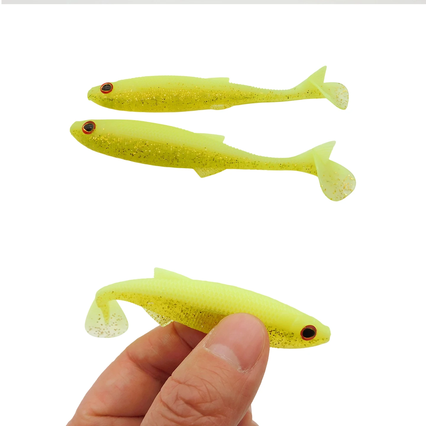 ESFISHING Angelköder Weichköder ACTION SHAD 4 Zoll Kunstköder Plastikköder für Hecht Barsch Bass – Detail 3