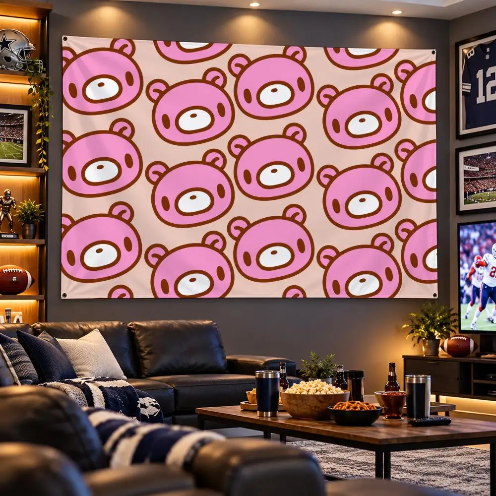 Animal G-Gloomy Bear Flags Wide Fabric Decor for Bedroom Dorm Gaming Garage Camping Porch Bar Fan Gift
