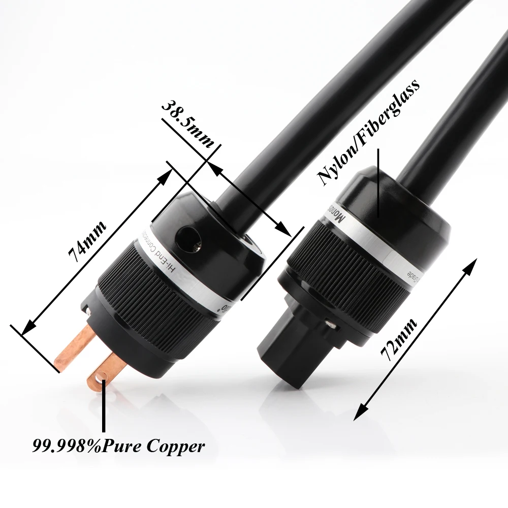 Audiophile P901 Multiple Hi-OFC Copper Conductor US Power Cable American Standard AC Supply Wire Audio Video Hifi Power Cord