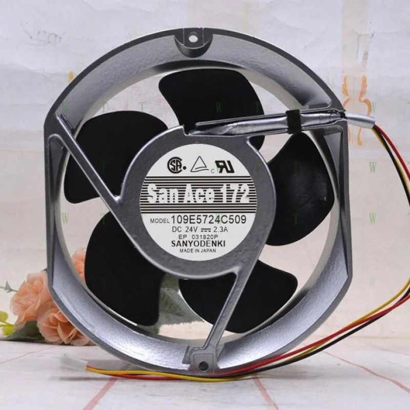 

H 1 PCS Sanyo Fan 109E5724C509 DC24V 2.3A 17251 17CM 3 Wire aluminum frame fan