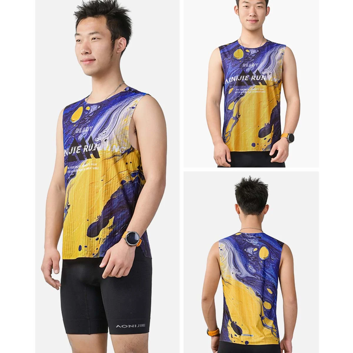 AONIJIE FM5263 Men's Marathon Running Tank Top Lightweight Quick Drying Breathable 3D Tailoring Durable Vest for Daily Training